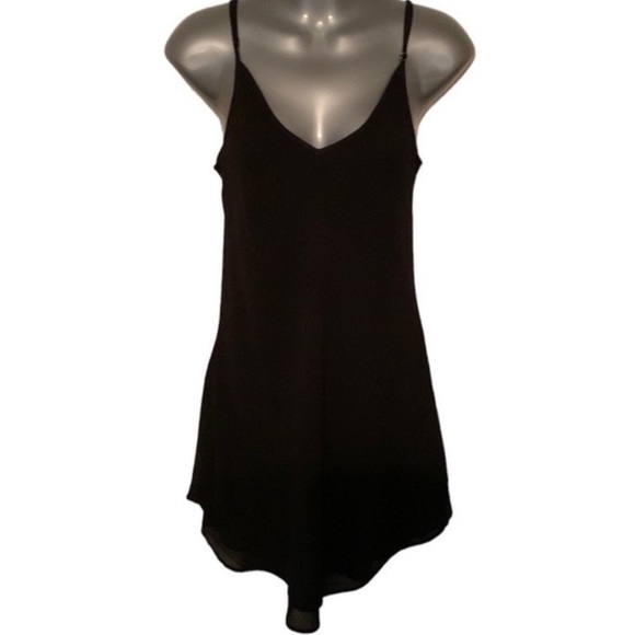 Elaine Kim Black Asymmetrical Lined Slip Dress Size Large - Picture 12 of 12